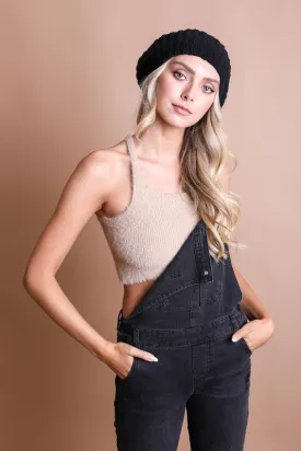 Boucle Rib Knit Beret Hat