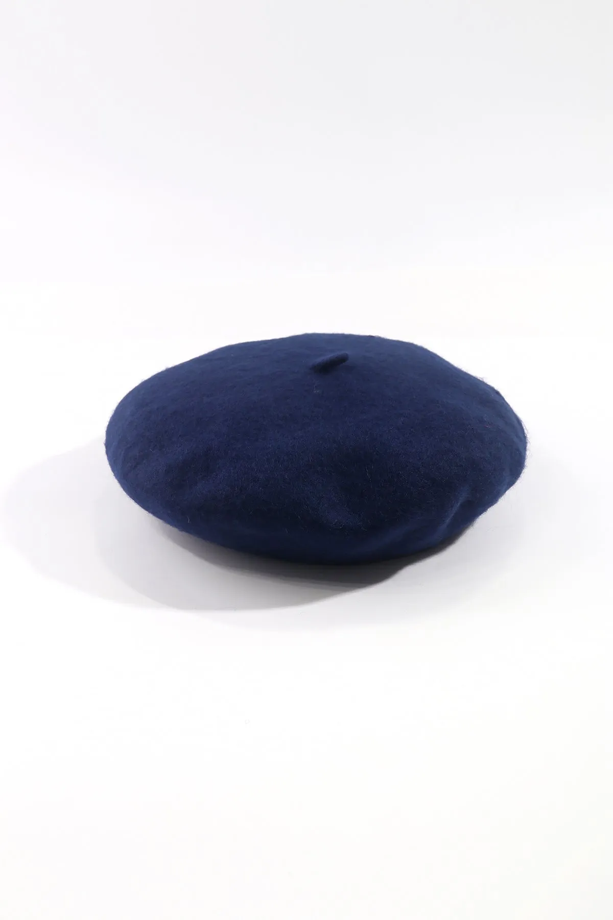 Classic Wool Beret in Navy