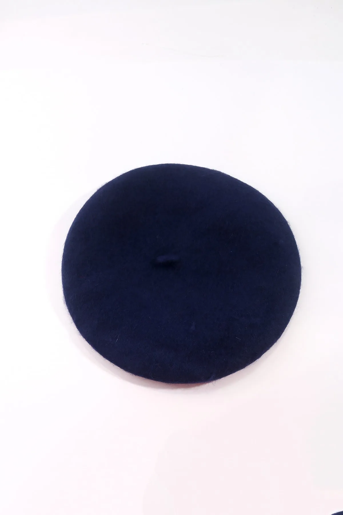 Classic Wool Beret in Navy