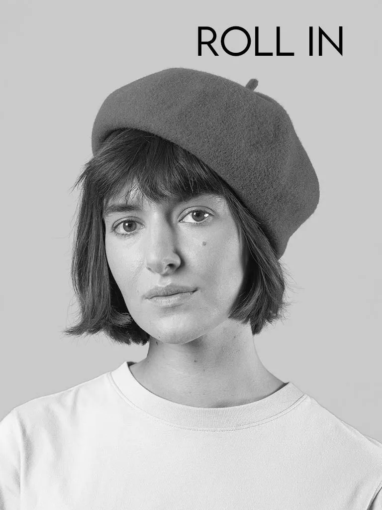 KOPKA Roll Up Woollen Beret - Mud