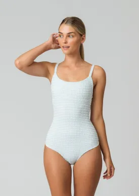 Lisa One Piece in Aquamarine Gingham