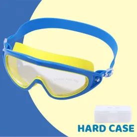 Little Surprise Box , Cheng Yellow Casket, Cobalt Border Anti Fog UV Protection Leakproof Design Swim Goggles for Kids, 8yrs -15yrs