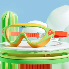 Little Surprise Box , Side Fish Pastel Lemon Green & Yellow Anti Fog UV Protection Leakproof Design Swim Goggles for Kids, 4yrs  - 10yrs