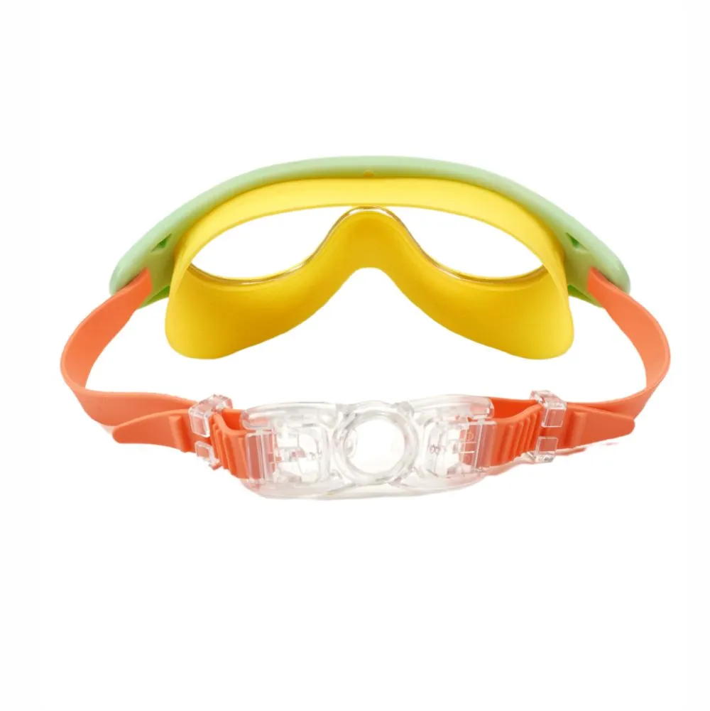Little Surprise Box , Side Fish Pastel Lemon Green & Yellow Anti Fog UV Protection Leakproof Design Swim Goggles for Kids, 4yrs  - 10yrs