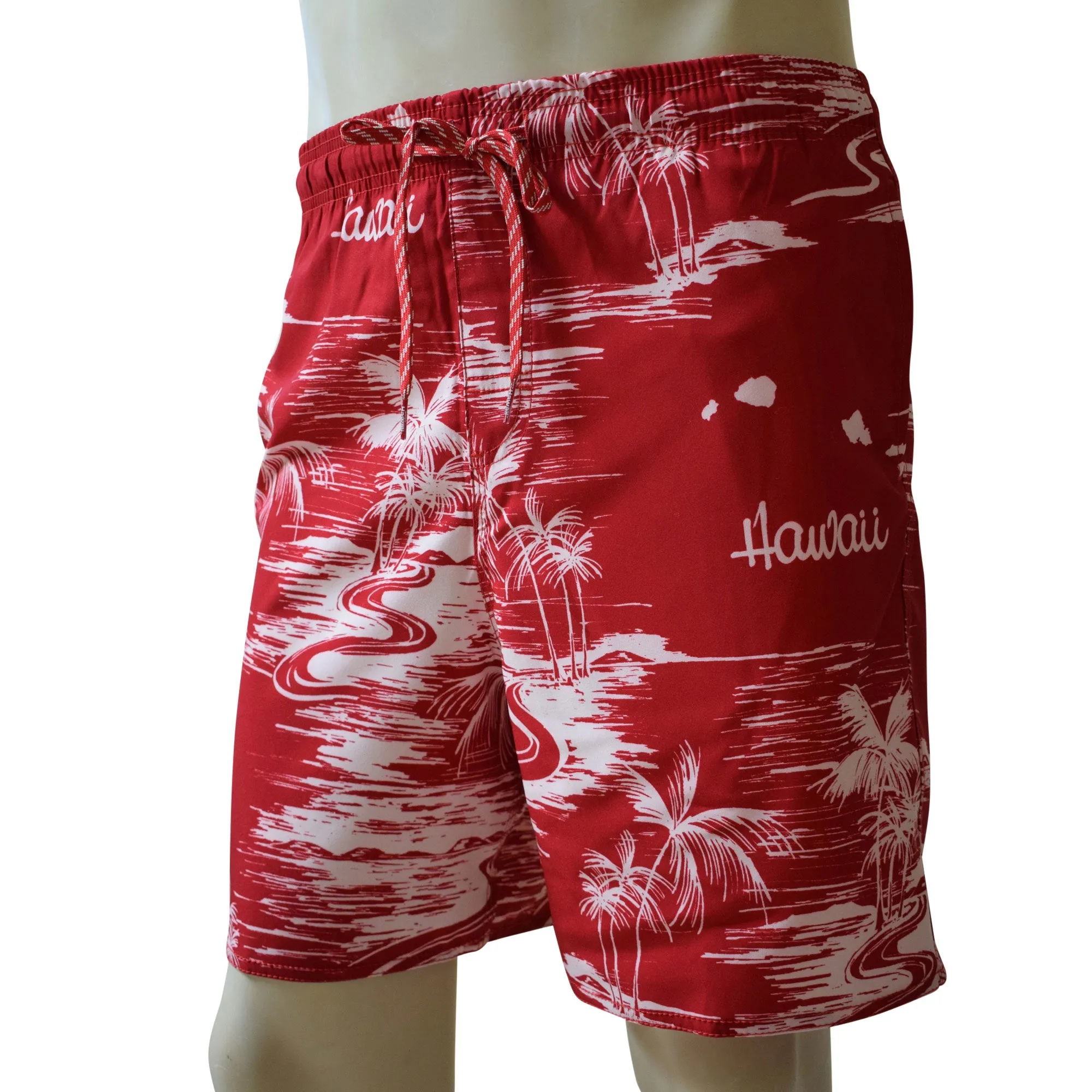 Map 4 Men's Elastic Shorts with Pockets, Quick Dry Board Shorts, Beach Shorts, Swim Trunks, Sportwear