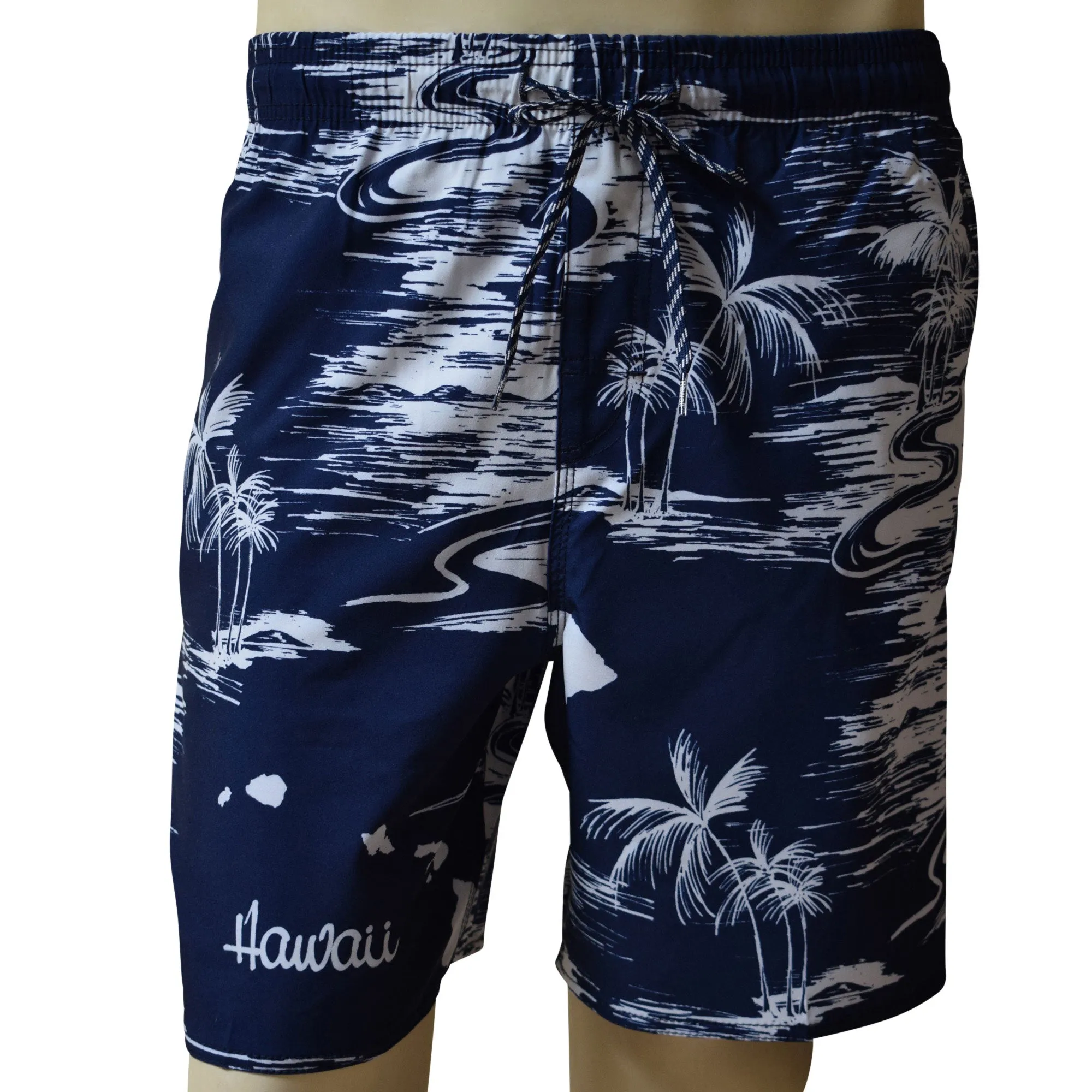 Map 4 Men's Elastic Shorts with Pockets, Quick Dry Board Shorts, Beach Shorts, Swim Trunks, Sportwear