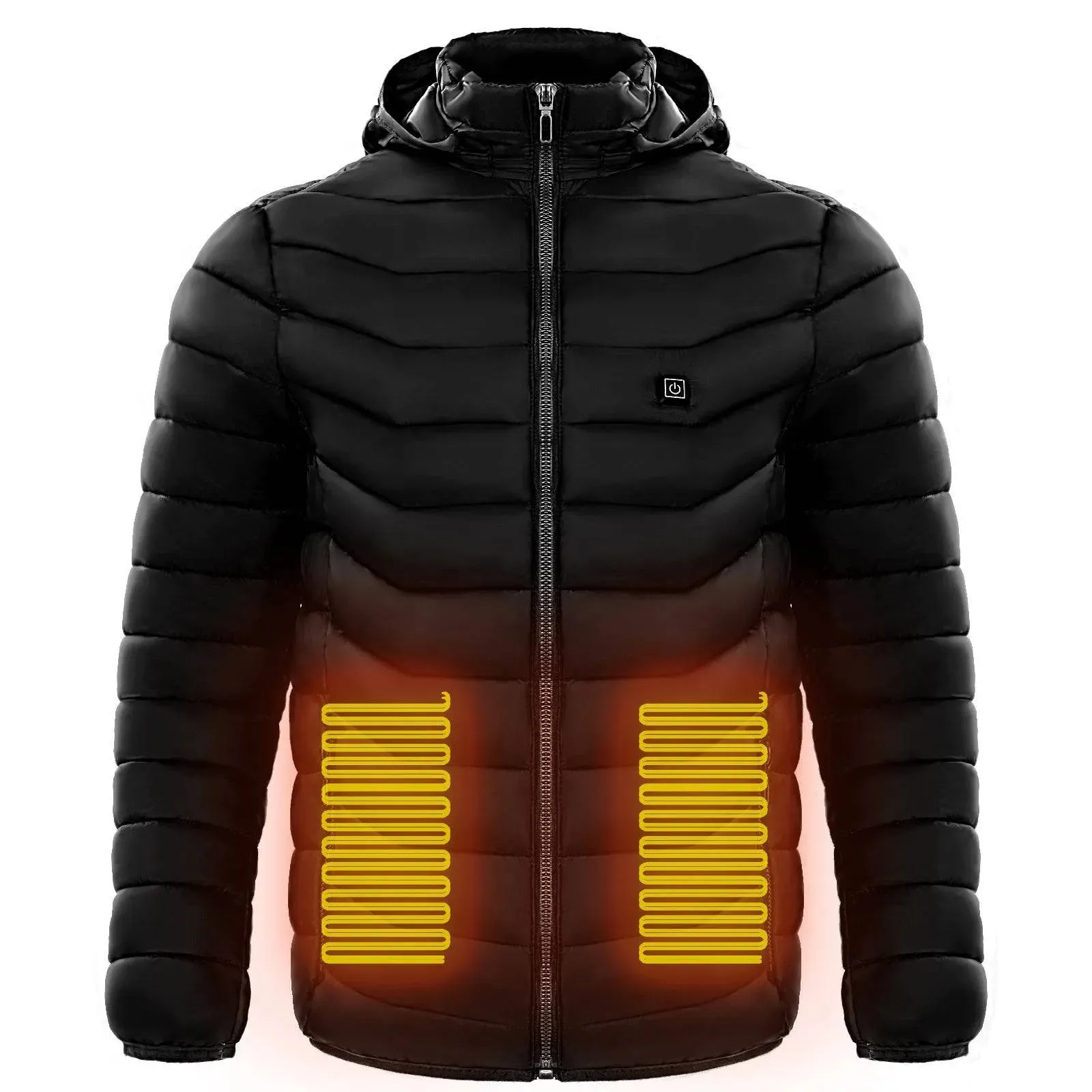 Men's Heated Ski Puffer Jacket with Hood
