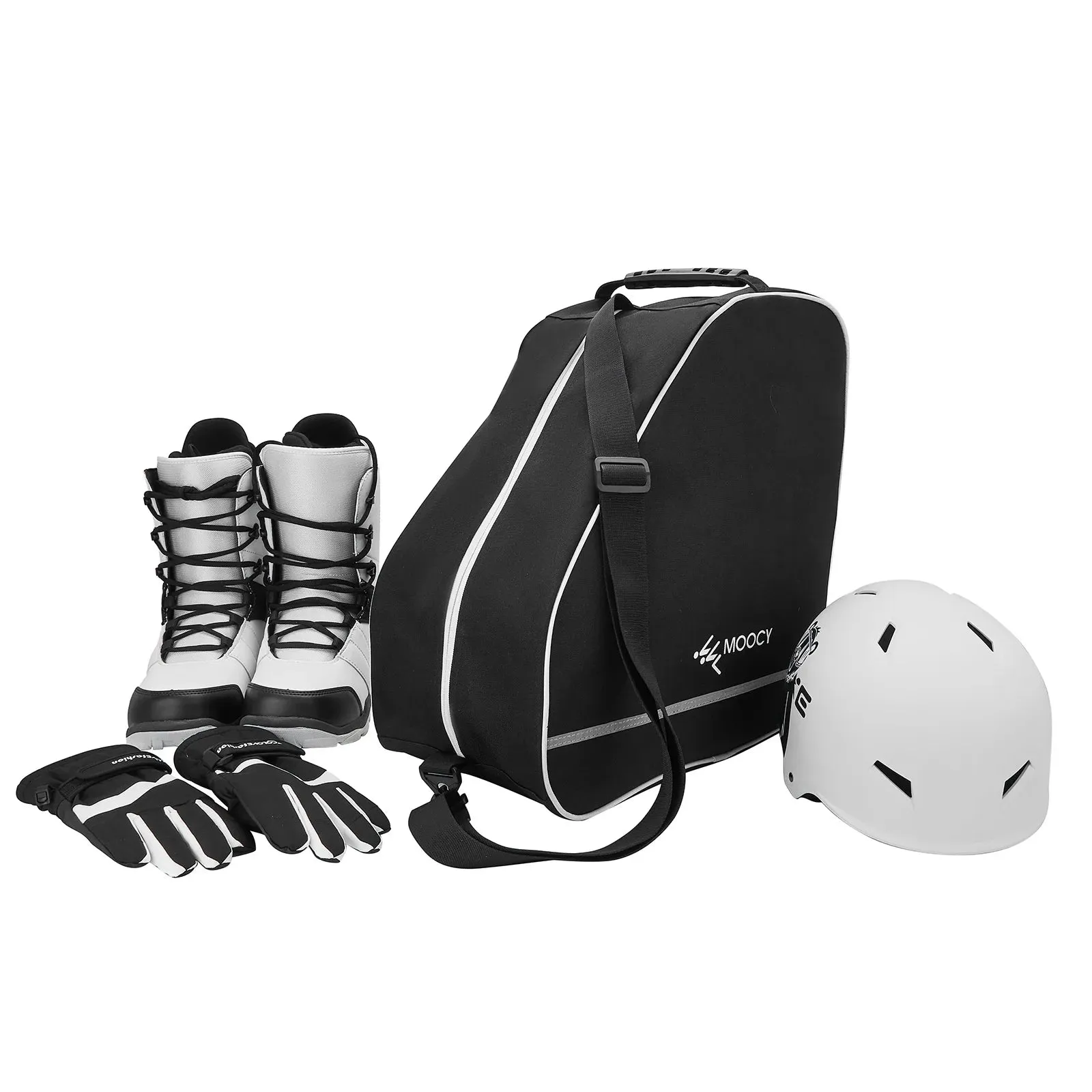 Multipurpose Ski Boot Bag Waterproof Oxford Cloth Ski Equipment Bag with Anti Slip Rubbers for Ski Boot Helmet Goggles Gloves