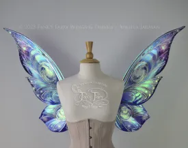 Ready to Ship Trinket 26 inch Iridescent Painted Fairy Wings in 'Celestial' with silver veins