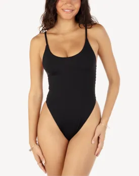 Solid Moderate One Piece Swimsuit